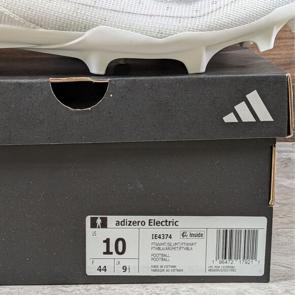 Adidas Adizero Electric Men\'s 10 White Metallic Silver Football Cleats IE4374